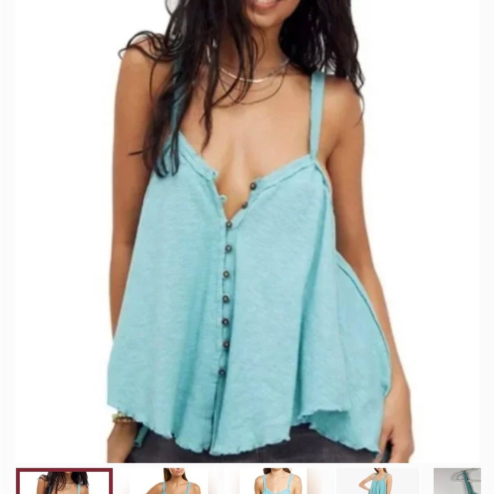NWT Boho V Neck Flowy Tank Top with button up detail.  Size XS